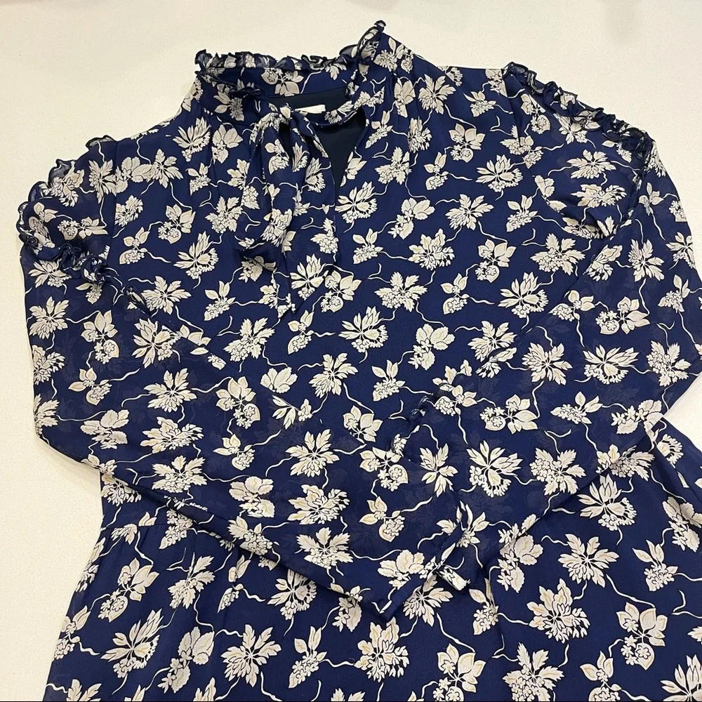 Shoshanna Navy Avila Night Out Silk Dress 2 - Picture 2 of 7